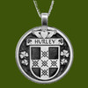 Hurley Irish Coat Of Arms Claddagh Round Pewter Family Crest Pendant