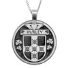 Hurley Irish Coat Of Arms Claddagh Round Pewter Family Crest Pendant