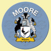 Moore Coat of Arms Cork Round English Family Name Coasters Set of 10