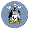 Moore Coat of Arms Cork Round English Family Name Coasters Set of 10