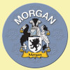 Morgan Coat of Arms Cork Round English Family Name Coasters Set of 10