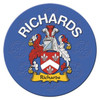 Richards Coat of Arms Cork Round English Family Name Coasters Set of 10