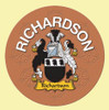 Richardson Coat of Arms Cork Round English Family Name Coasters Set of 10