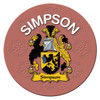 Simpson Coat of Arms Cork Round English Family Name Coasters Set of 10