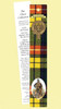 Buchanan Clan Tartan Buchanan History Bookmarks Set of 5 