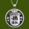 OLeary Irish Coat Of Arms Claddagh Round Pewter Family Crest Pendant