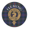 Fleming Clan Crest Tartan Cork Round Clan Badge Coasters Set of 10