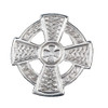 Celtic Cross Circular Medium Sterling Silver Brooch