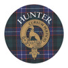Hunter Clan Crest Tartan Cork Round Clan Badge Coasters Set of 10