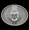 Shaughnessy Irish Coat of Arms Oval Antiqued Mens Sterling Silver Belt Buckle