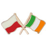Poland Ireland Crossed Country Flags Friendship Enamel Lapel Pin Set x 3