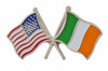 United States Ireland Crossed Country Flags Friendship Enamel Lapel Pin Set x 3
