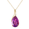 Purple Amethyst Pear Drop Accent 14K Yellow Gold Pendant