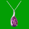 Purple Amethyst Pear Drop Accent 14K White Gold Pendant