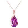 Purple Amethyst Pear Drop Accent 14K Rose Gold Pendant
