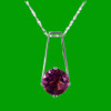 Purple Amethyst Round Drop 14K White Gold Pendant