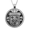 Thompson Irish Coat Of Arms Claddagh Round Pewter Family Crest Pendant