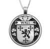 Wall Irish Coat Of Arms Claddagh Round Silver Family Crest Pendant