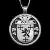 Wall Irish Coat Of Arms Claddagh Round Silver Family Crest Pendant