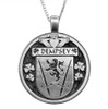 Dempsey Irish Coat Of Arms Claddagh Round Silver Family Crest Pendant