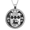 Flynn Irish Coat Of Arms Claddagh Round Pewter Family Crest Pendant