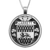 Garrett Irish Coat Of Arms Claddagh Round Silver Family Crest Pendant