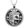 McGrath Irish Coat Of Arms Claddagh Round Pewter Family Crest Pendant