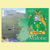 Malone Coat of Arms Irish Family Name Fridge Magnets Set of 10