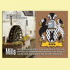 Mills Coat of Arms English Family Name Fridge Magnets Set of 10