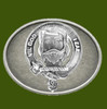 Menzies Clan Badge Oval Antiqued Mens Stylish Pewter Belt Buckle