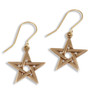 Pentagram Star Design Sheppard Hook Bronze Earrings