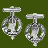 Haliburton Clan Badge Stylish Pewter Clan Crest Cufflinks