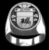 Quinn Irish Coat Of Arms Family Crest Mens Sterling Silver Ring