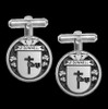 ODonnell Irish Coat Of Arms Claddagh Sterling Silver Family Crest Cufflinks