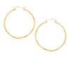 14K Yellow Gold Classic Simple 30mm Circle Hoop Earrings 