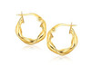 14K Yellow Gold Classic Twisted Circle Hoop Earrings