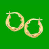 14K Yellow Gold Classic Twisted Circle Hoop Earrings