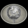 Pendergast Clan Badge Oval Antiqued Mens Sterling Silver Belt Buckle