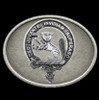 MacThomas Clan Badge Oval Antiqued Mens Sterling Silver Belt Buckle