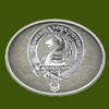 Cunningham Clan Badge Oval Antiqued Mens Stylish Pewter Belt Buckle