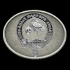 Cranston Clan Badge Oval Antiqued Mens Sterling Silver Belt Buckle