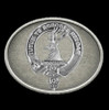 Crawford Clan Badge Oval Antiqued Mens Sterling Silver Belt Buckle