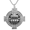 Higgins Irish Coat Of Arms Celtic Cross Silver Family Crest Pendant