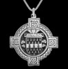 Higgins Irish Coat Of Arms Celtic Cross Silver Family Crest Pendant
