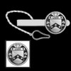 Carr Irish Coat Of Arms Claddagh Round Sterling Silver Button Loop Tie Bar