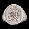 Embossed Coat Of Arms Oval Family Crest Small Mens Sterling Silver Ring