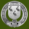 Ahearn Irish Coat Of Arms Claddagh Stylish Pewter Family Crest Badge 