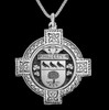 Hagerty Irish Coat Of Arms Celtic Cross Silver Family Crest Pendant