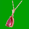 Red Ruby Pear Cut Drop Ladies 14K Rose Gold Pendant