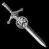 Casey Irish Coat Of Arms Claddagh Round Silver Family Crest Large Kilt Pin
